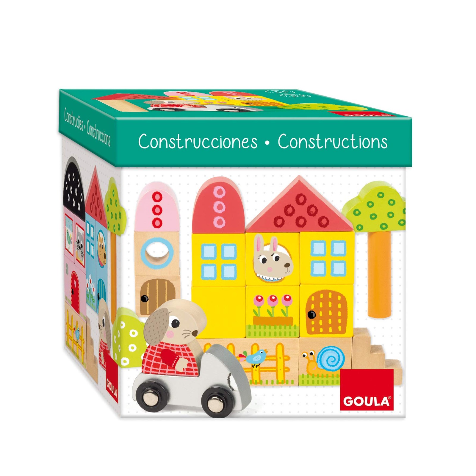 Goula - Packung mit 40 Teilen Hasen-Architektur, Bausatz für Kinder ab 1 Jahr