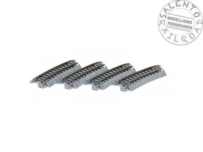 Kato 20-101 - Maßstab N - Set Mit 4 Kurven Gleisen R249 15° Mit Ballast - Bild 1 von 2
