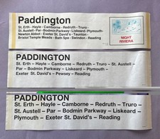 BR Window Destination Label UNUSED x3 Paddington Night Riviera