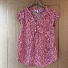 H&M Women’s Mama Maternity V neck short Sleeve Blouse In Red Floral Size M