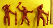 Vintage TIM-MEE 1950's Indians and Frontiersman Scout Maroon Plastic Figure