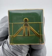 Vintage Gymnast On Parallel Bars Green Enamel Lapel Pin