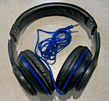 Tested Davita Wired Over-Ear Headband Headphones, Black/Blue, 3.5mm Jack