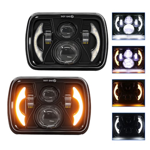 Pair 7X6" LED Headlights High/Low For Ford Super Duty Truck F600 F650 F700 F750