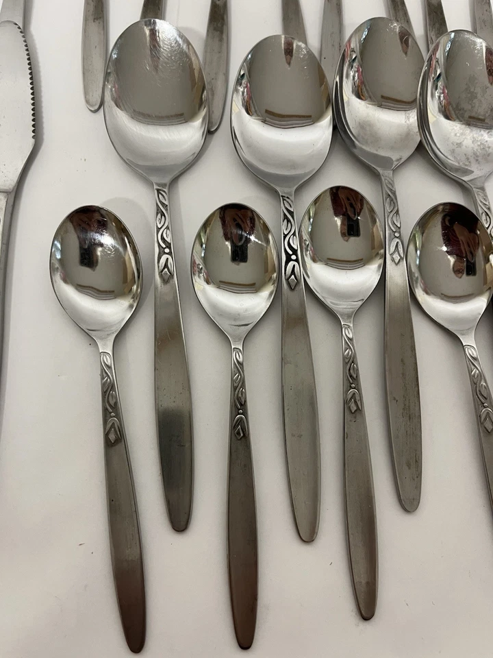 Lote 55 cubiertos Amefa Tulip Time acero inoxidable Holanda lote Foto 4 de 4