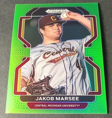2022 Panini Draft Picks #PDP180 Jakob Marsee Lime Green Prizm Rookie 70/75 MINT