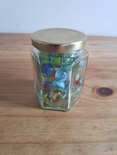 Nostalgia Glass Jar of Multicolors Marbles 420g Retro