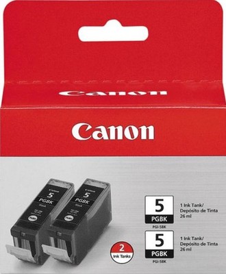 New Genuine Canon PGI-5 Black 2PK Ink Cartridges PIXMA iP3300, iP3500