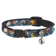 Cat Collar Breakaway with Bell Rugrats Cookie Scene NARROW Fits 8.5-12"