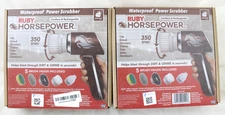 2 Handheld Cordless Rechargeable Spinning Power Scrubber Ruby Horsepower ZZ