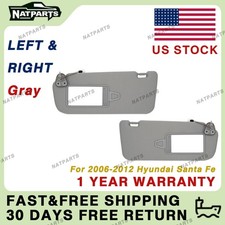 Pair Gray Side Sun Visor w/Light for Hyundai Santa Fe 2006-2012 852100W110J4