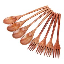 8Pcs Wooden Spoons Forks Set, Japanese Wooden Utensil Set, Handmade7941