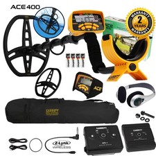 Garrett ACE 400 Metal Detector w/ Z-Lynk Wireless Audio System 50" Carry Bag