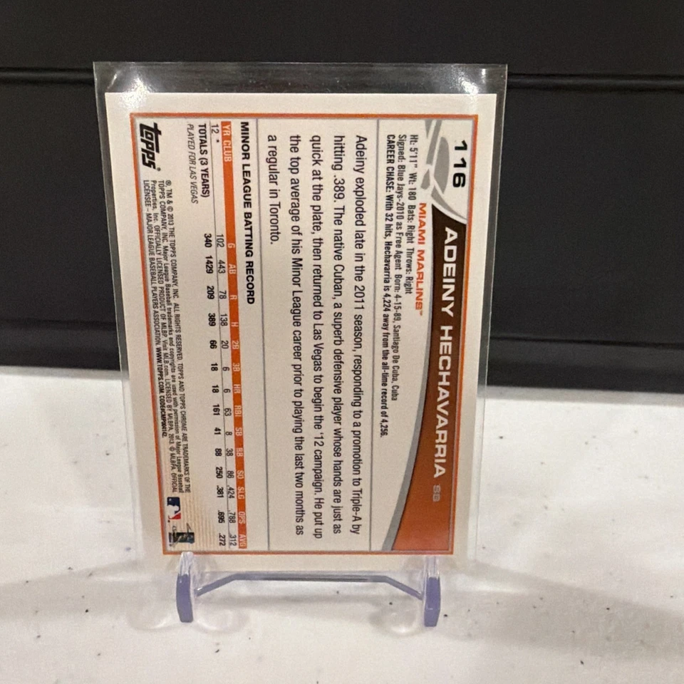 2013 Topps Chrome - Adeiny Hechavarria #116 Auto Refractor (RC) Marlins - Image 2 of 2