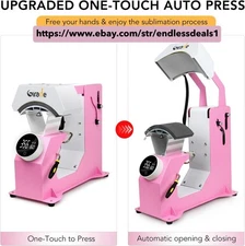 Hat Heat Press Machine, Automatic Hat Press Heat Machine for Caps T-Shirts Bags,