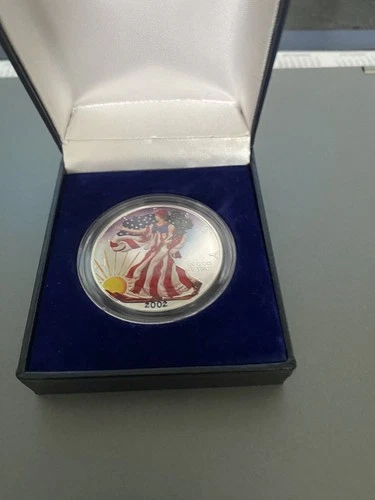 2002 HAND PAINTED -1 Ounce American Silver Eagle-Uncirculated in full Color