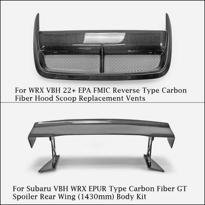 For WRX VBH 22+ EPA FMIC Reverse Hood Scoop Vents/GT Spoiler Rear Wing Carbon