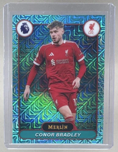 Conor Bradley 2026 Topps Merlin Premier League #119 Aqua Mojo Refractor /199