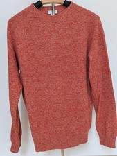 Sunspel Lambswool Men's S Crew Neck Persimmon Long Sleeve also unisex 