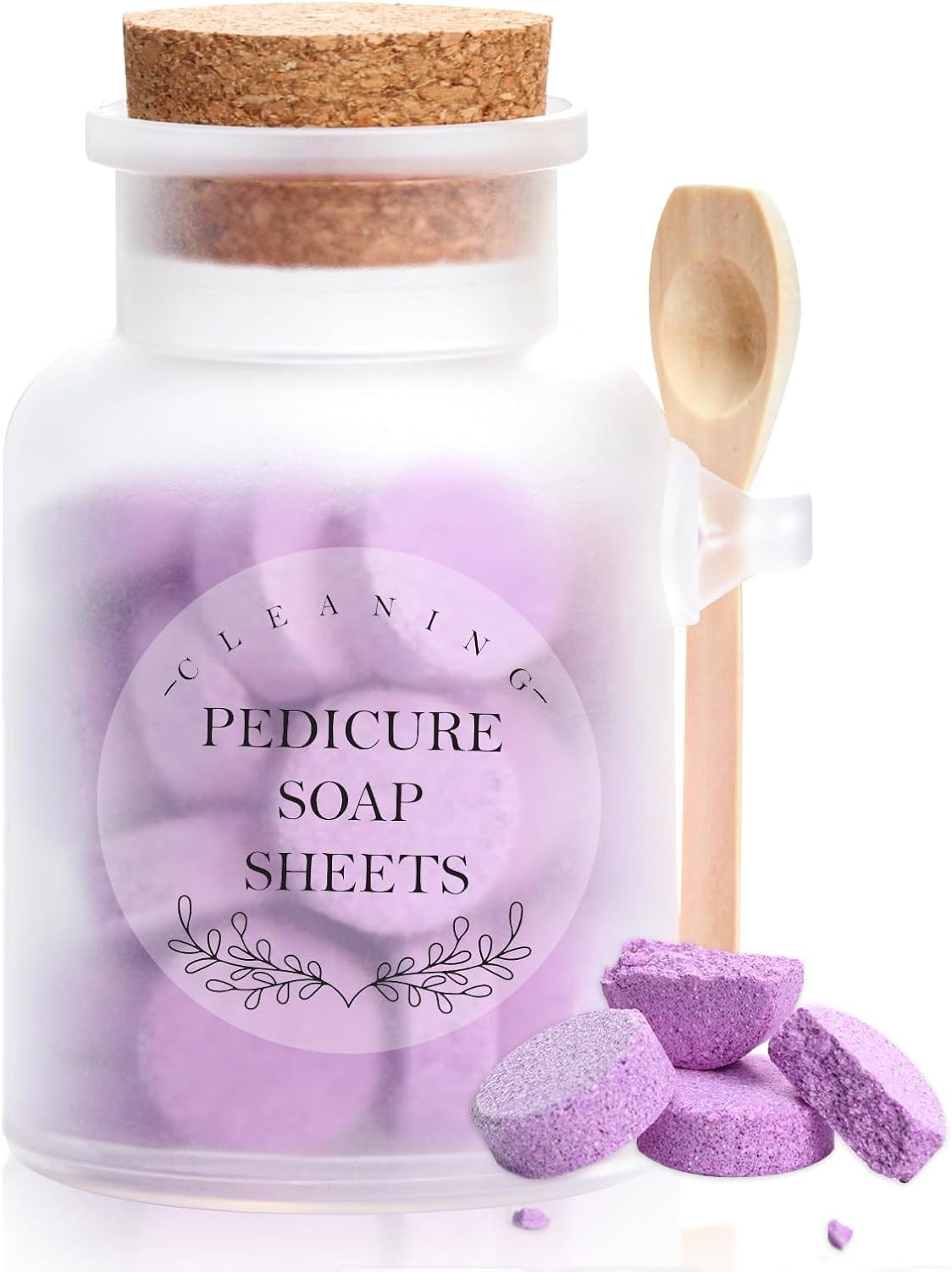 Pedicure Foot Spa Tablets 10 Oz Plastic Bath Salts Jar Soak 