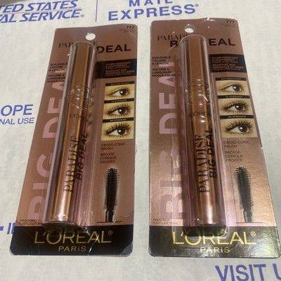 Lot of 2 L Oreal Paradise Big Deal Mascara 777 Black Brown New Sealed