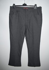 Prada Men's Gray Dress Cotton Wool Bootcut Pants Black Tab Logo US 36 IT 52