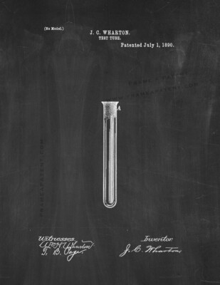Test Tube Patent Print Chalkboard