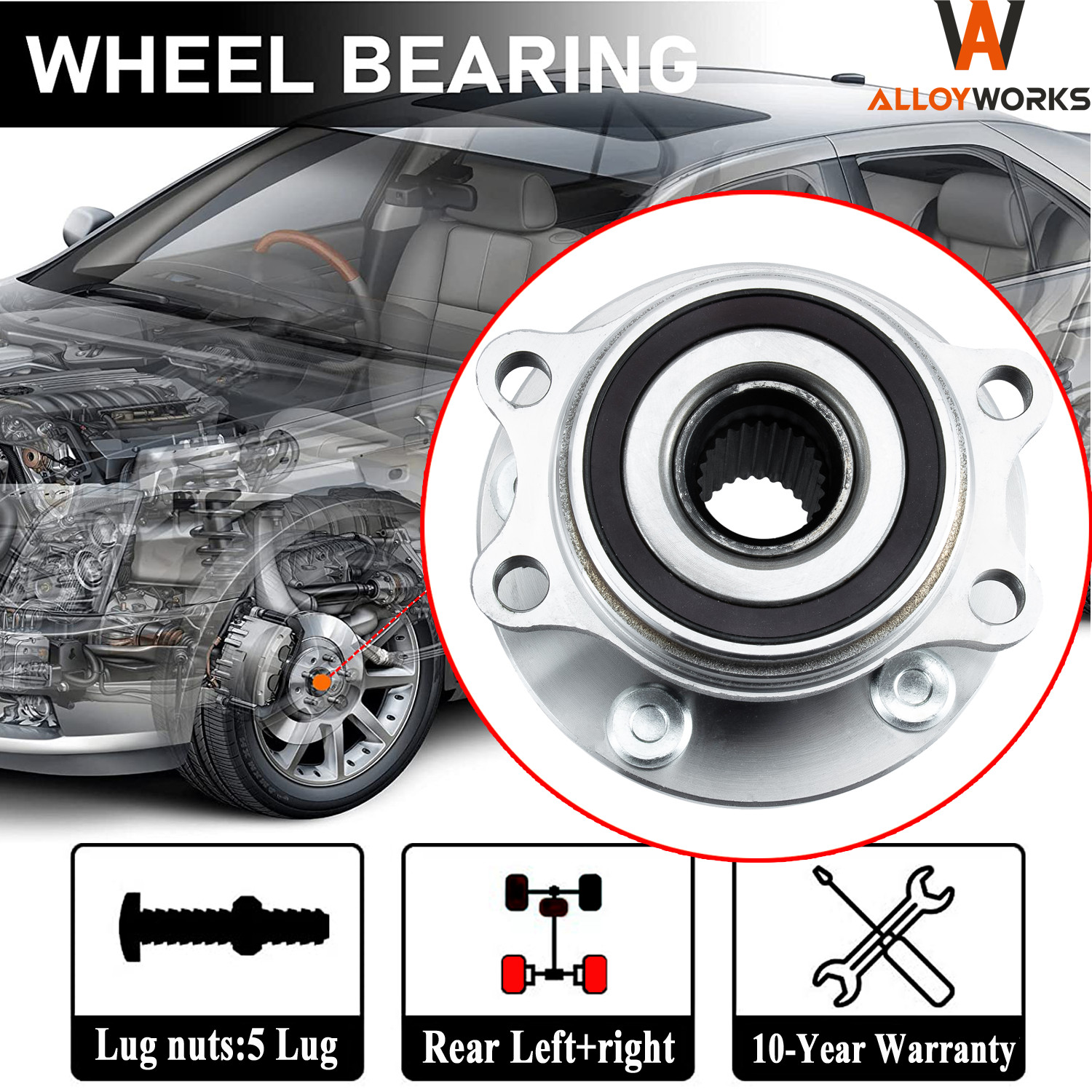NEW Rear Wheel Hub Bearing Fits 2005-2009 2006 2007 Subaru Outback Legacy