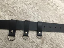 Koppelschlaufe Koppel Schlaufe Schlaufen Militär schwarz echt Leder Handmade