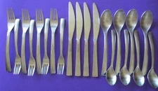 20 PC Lot Gourmet Settings PARK-CARRY ON MATTE Stainless Flatware Silverware