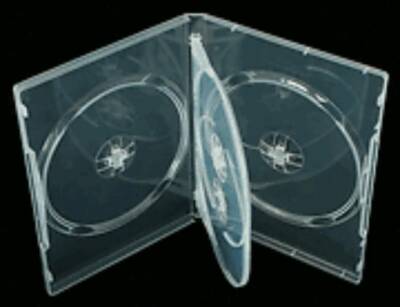 5 NEW SUPER CLEAR SLIM 14MM QUAD MULTI-4 DVD CASE MOVIE BOX, JM4