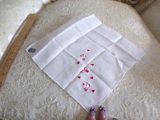 VTG New Hankie Cupid w/flowers & Red Hearts All Cotton Desco Switzerland