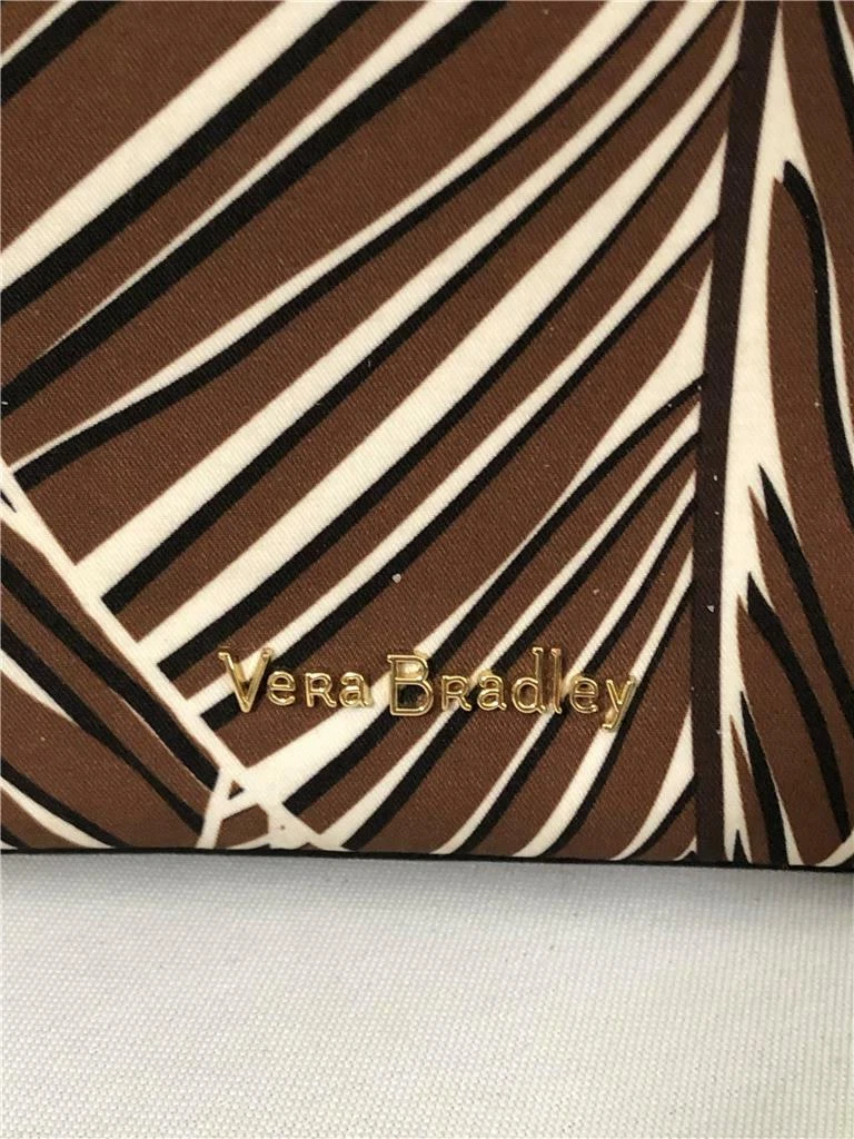 Bracciale Vera Bradley RFID Mia Banana Leaves marrone nuovo senza etichette con finiture in pelle