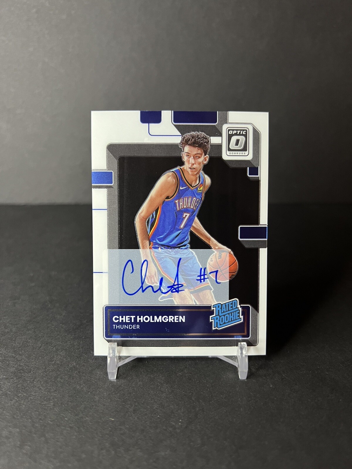 2022-23 Panini Donruss Optic Chet Holmgren #208 Rated Rookie RC Auto SSP OKC