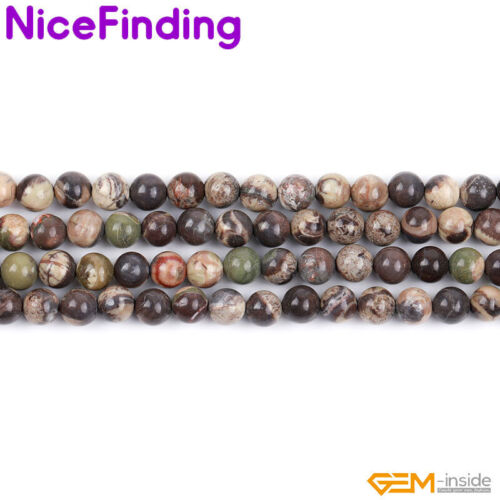 Natural 3A Green Rhyolite Jasper Round Gemstone Beads For Jewelry Making 15" US - Picture 13 of 37