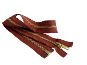 13 Inch Metal Zipper YKK #5 Golden Brass Medium Weight Separating Made in USA