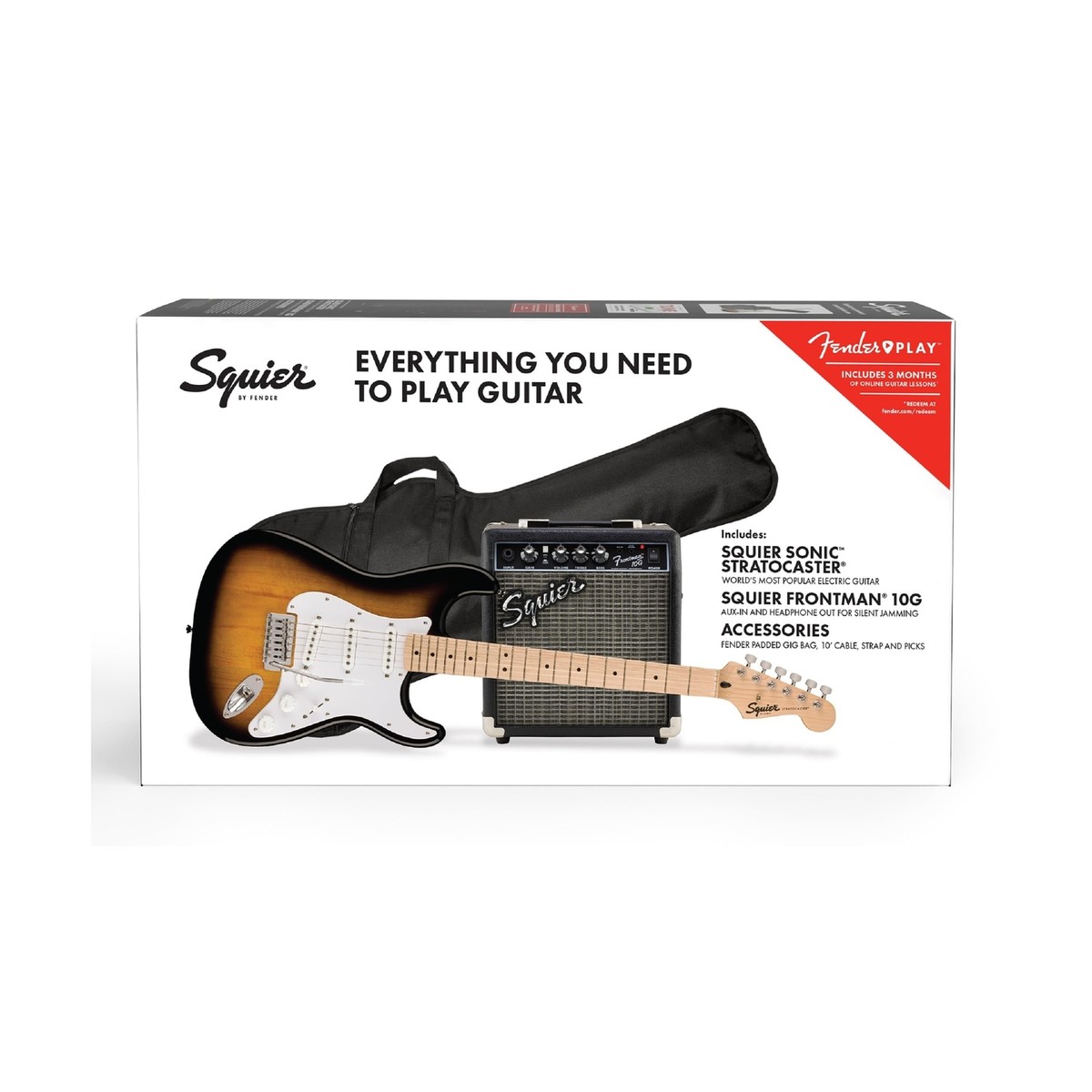 Fender Squier Stratocaster ギグバッグセット Squier Sonic Stratocaster Pack - Black | Sweetwater