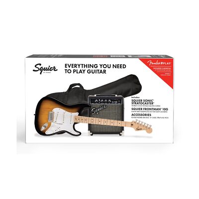 Squier Sonic Series Stratocaster Pack - 2-color Sunburst