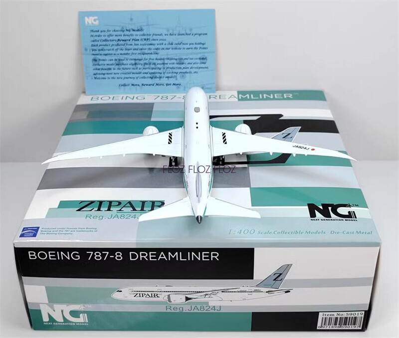 NG Models ZIPAIR Tokyo for Boeing B787-8 DREAMLINER JA824J 1:400