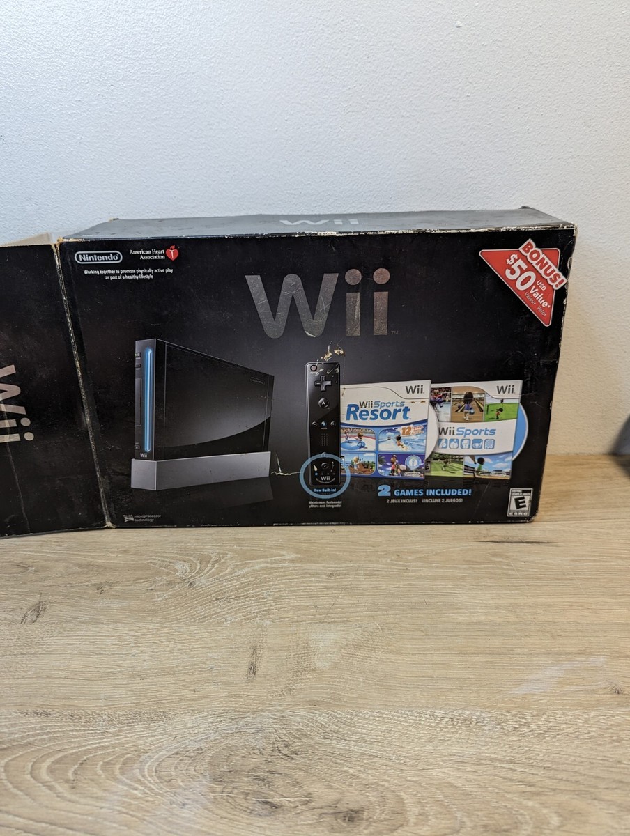 OEM Official Nintendo Wii Console Black EMPTY BOX. BOX ONLY