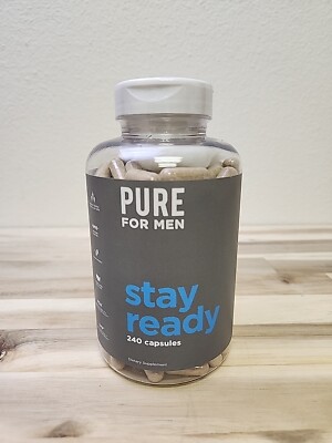 Pure for Men Stay Ready Fiber Supplement  240 Capsules - Exp 04/2026