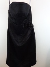 White House Black Market Women Black Strapless Cocktail Dress Size 8