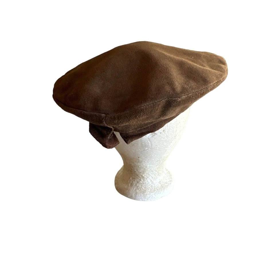 Gorra plana de gamuza marrón Bill Newsboy talla única Foto 3 de 4