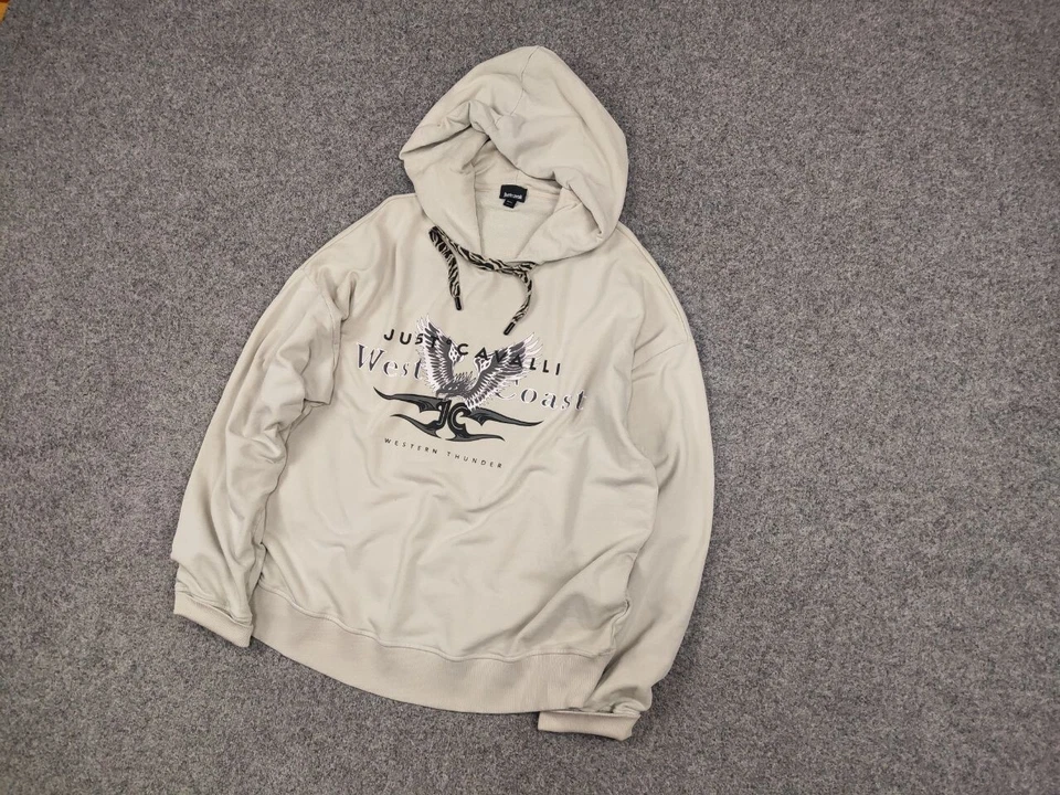 Sudadera con capucha de gran tamaño estampada con logotipo de la costa oeste de Roberto Just Cavalli Foto 3 de 4