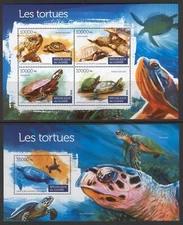 STA783 Guinea 2015 MNH 2 Sheets High CV Reptiles Turtles