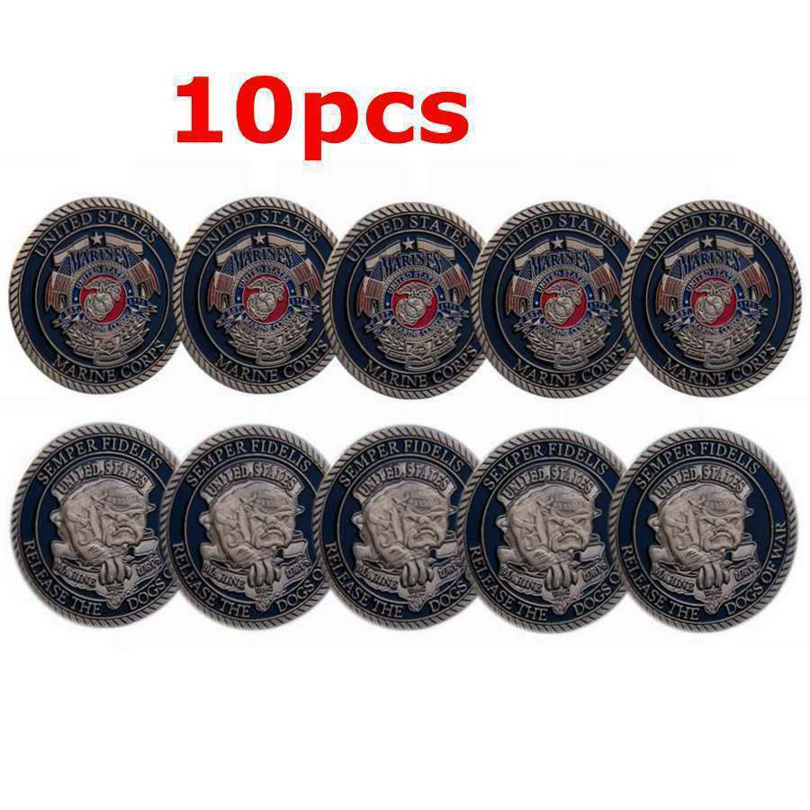 10pc United States Marine Corps Commemorative Challenge Coin Collectible Gift
