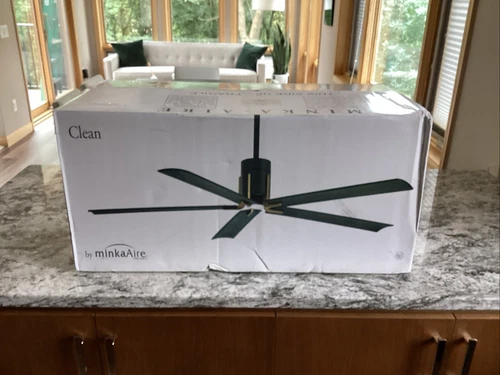 60" Minka Aire Clean:  M684L  MBK-BN:Modern Ceiling Fan with Remote:  NEW SEALED - Picture 4 of 6