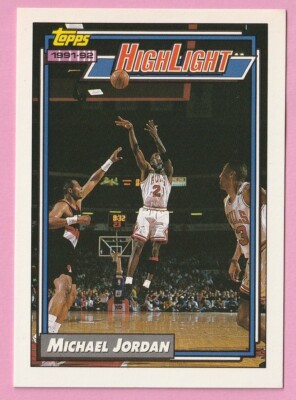 1992-93 Topps Basketball Card #3 Highlight Michael Jordan Chicago