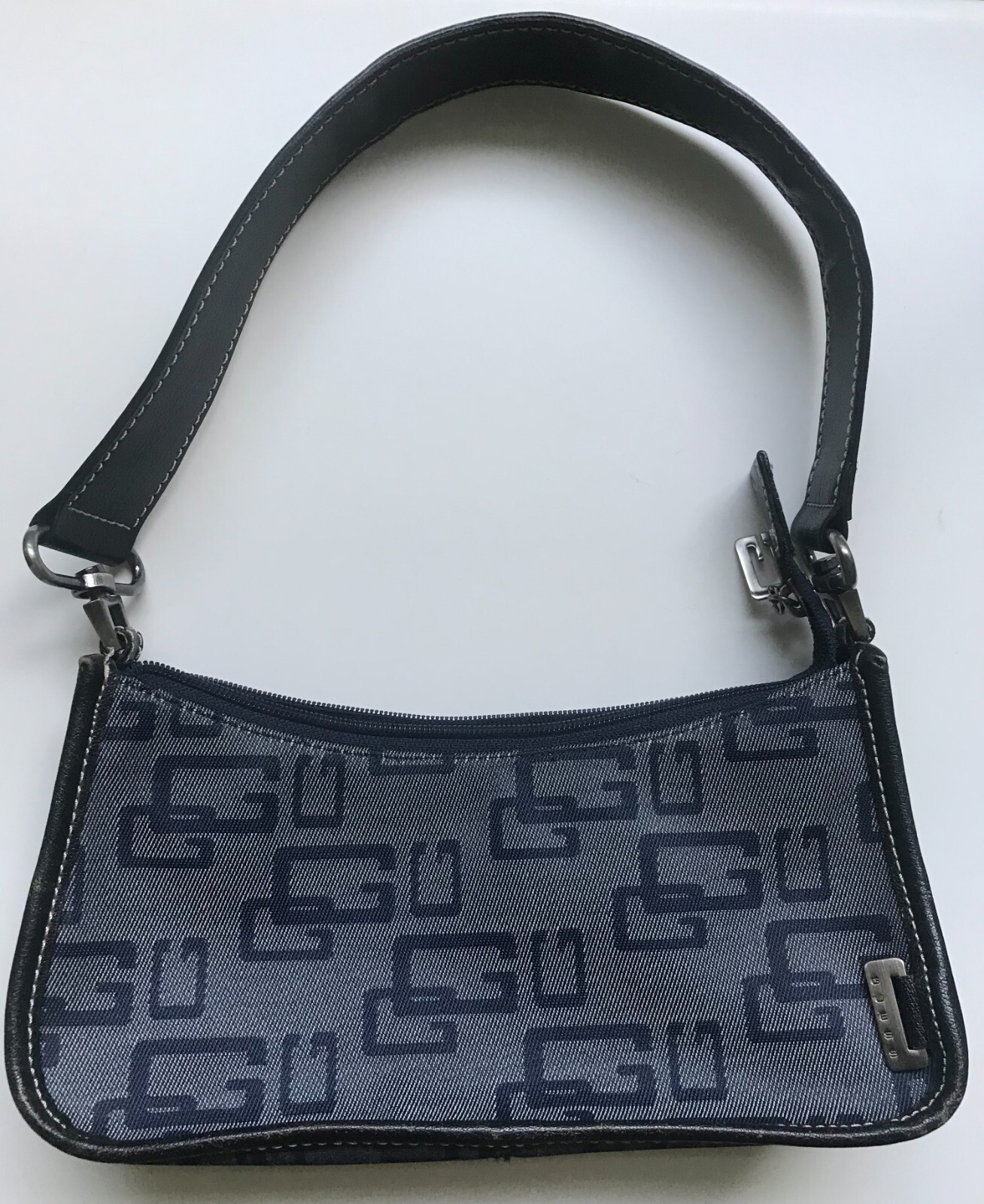 GUESS G PRINT/LOGO Jean Mini Shoulder Bag / Handbag with Silver Hardware,  Y2K 758193176193 | eBay