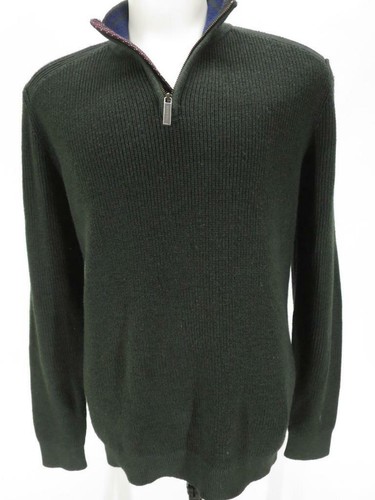 TED BAKER forest green ribbed knit 1/4 